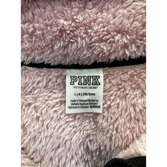 Victoria's Secret PINK Women's L Pink Sherpa Half Zip Jacket Casual - Picture 3 of 6